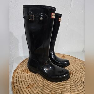 Hunter Kids Black Rain Boots